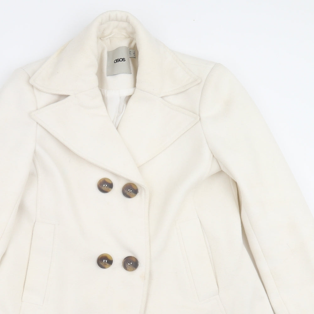 ASOS Womens Ivory   Pea Coat Coat Size 8