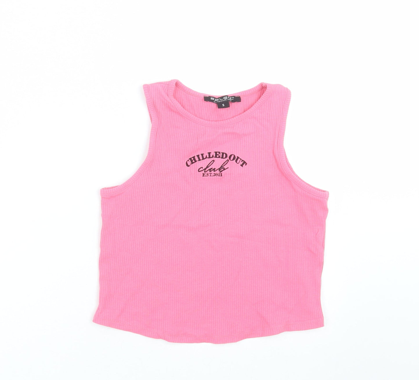 Select Womens Pink   Cropped T-Shirt Size S  - chilled out