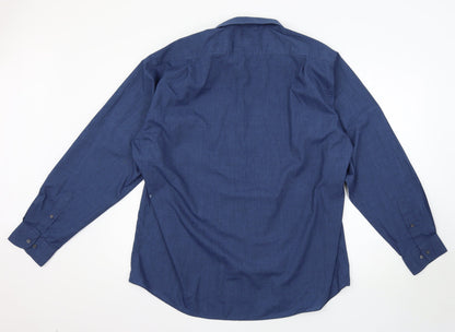 Preloved George Mens Blue    Button-Up Size 17 - Back
