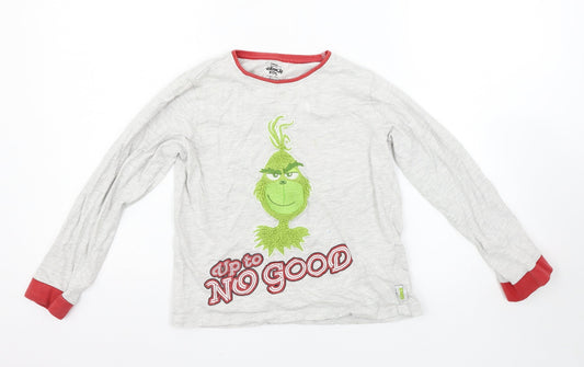 Primark Boys Grey Solid   Pyjama Top Size 9-10 Years
