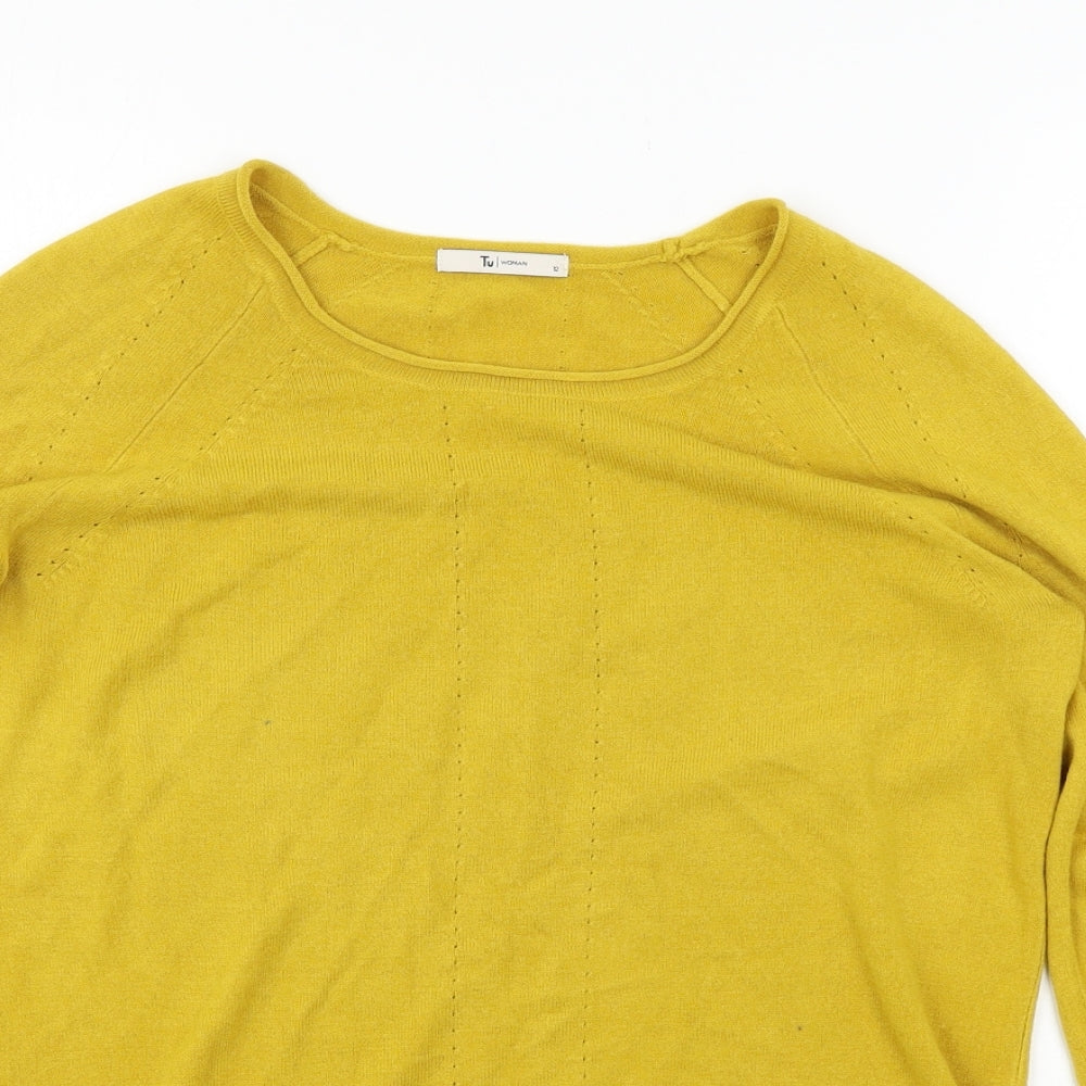 TU Womens Yellow   Pullover Jumper Size 12