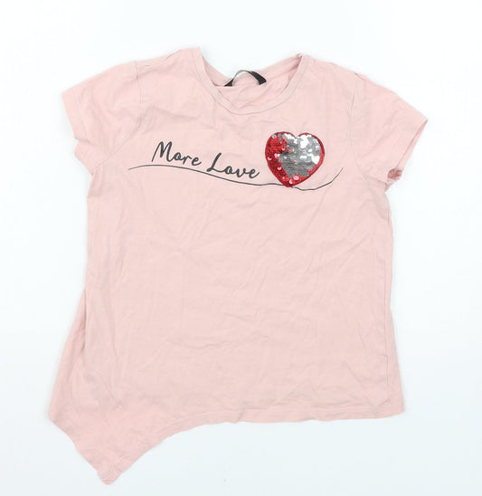 George Girls Pink   Basic T-Shirt Size 7-8 Years