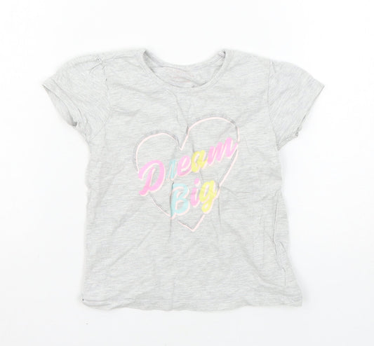 Primark Girls Grey   Basic T-Shirt Size 4-5 Years