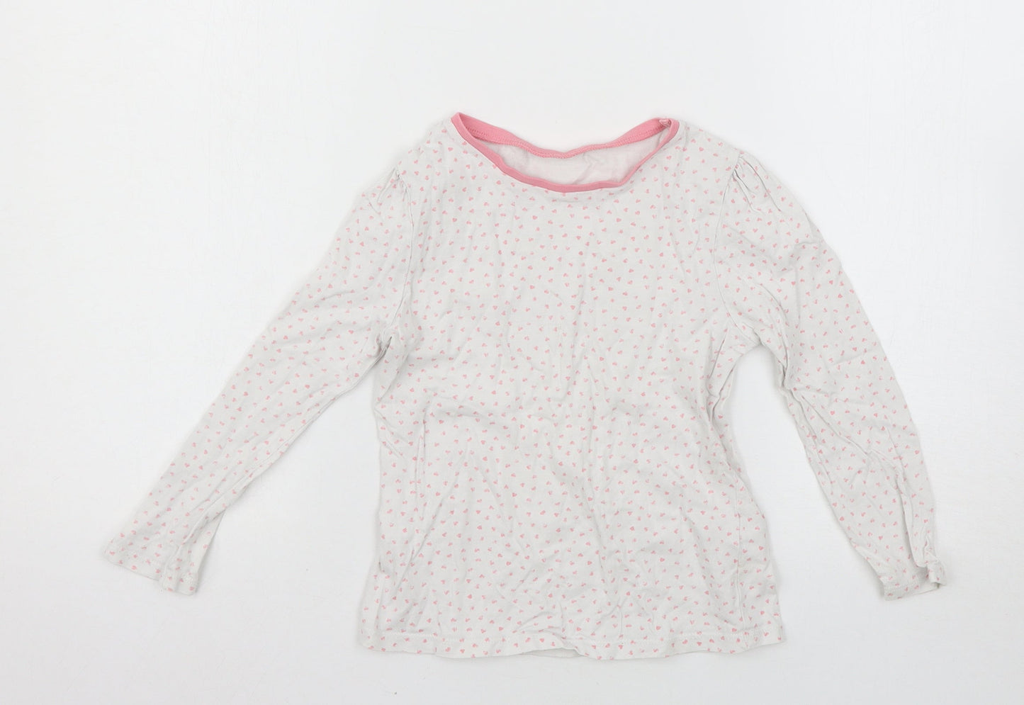George Girls White Spotted  Basic T-Shirt Size 6-7 Years