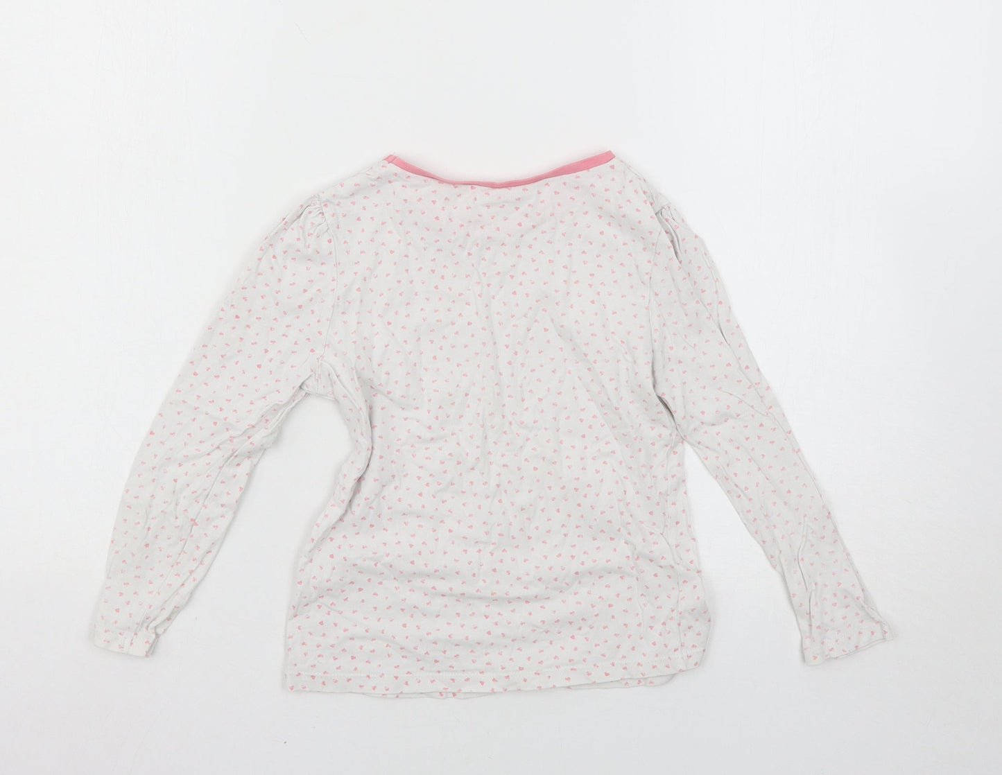 George Girls White Spotted  Basic T-Shirt Size 6-7 Years