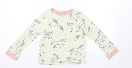 John Lewis Girls Multicoloured Solid  Top Pyjama Set Size 7 Years