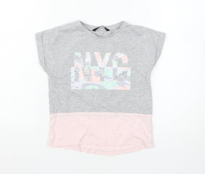 Preloved George Girls Multicoloured   Basic T-Shirt Size 5-6 Years - Front