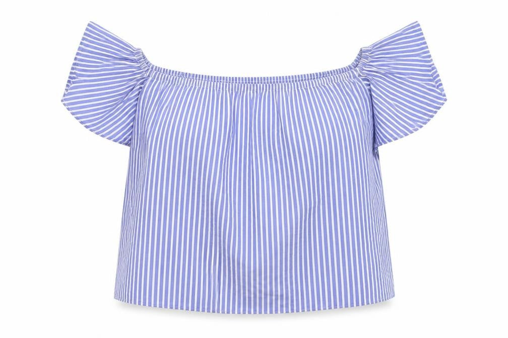 Zara Womens Blue Striped  Basic Blouse Size XS