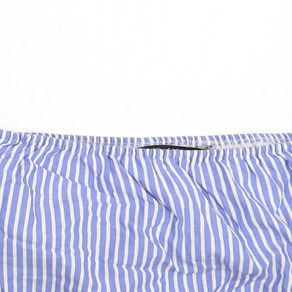 Zara Womens Blue Striped  Basic Blouse Size XS