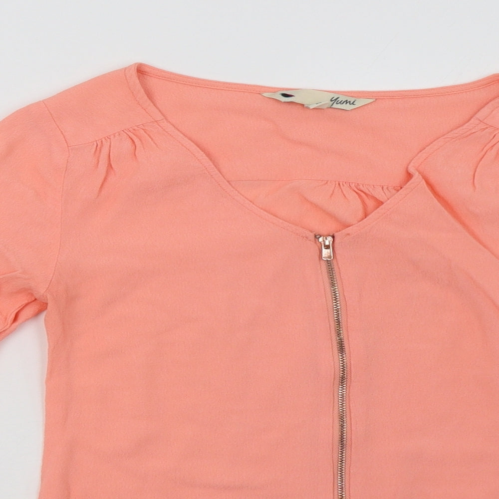 Yumi Womens Pink   Basic Blouse Size 8