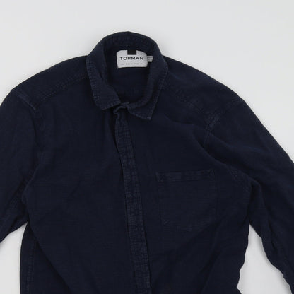 Topman Mens Blue    Button-Up Size L