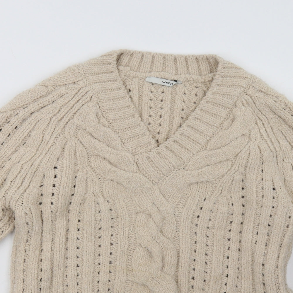 George Womens Beige   Pullover Sweatshirt Size S