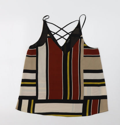 River Island Womens Brown Geometric  Basic Tank Size 8