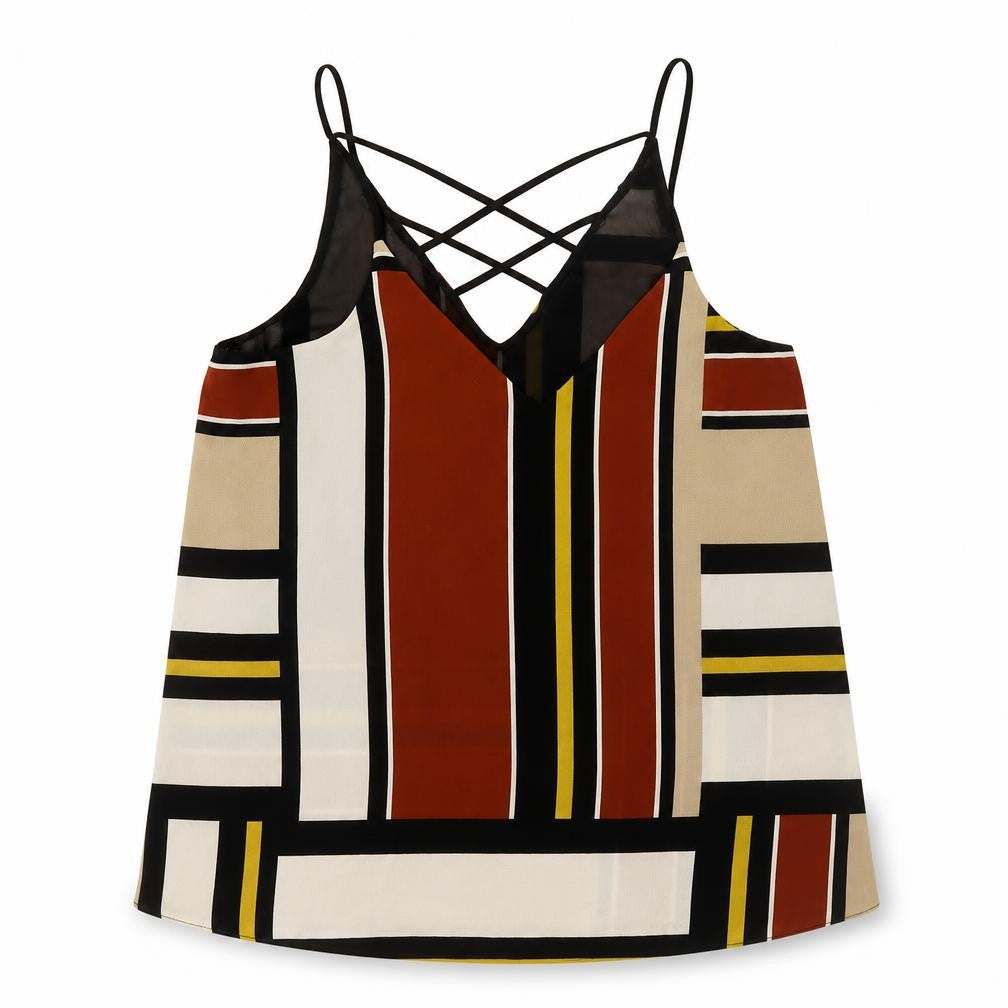 River Island Womens Brown Geometric  Basic Tank Size 8