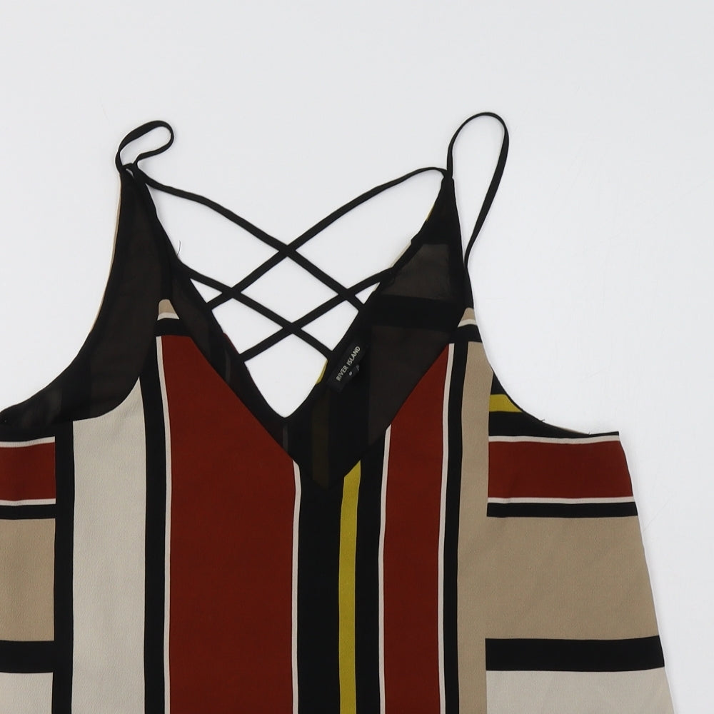 River Island Womens Brown Geometric  Basic Tank Size 8