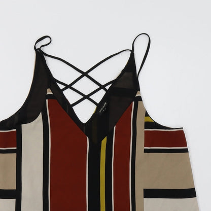 River Island Womens Brown Geometric  Basic Tank Size 8