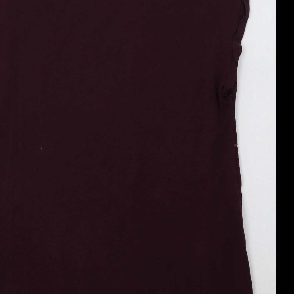 F&F Womens Purple Floral  Basic Blouse Size 10