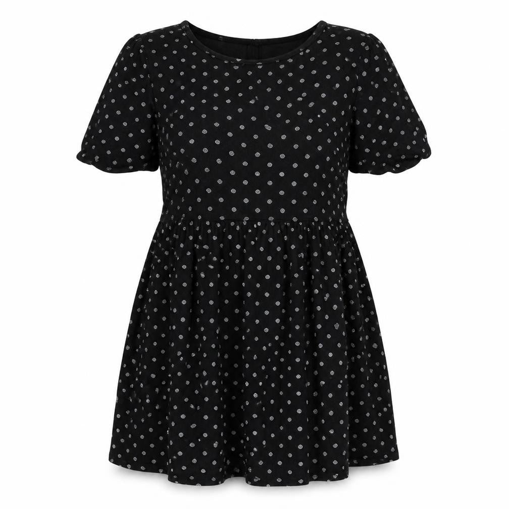 PRETTYLITTLETHING Womens Black Polka Dot  Fit & Flare  Size 10