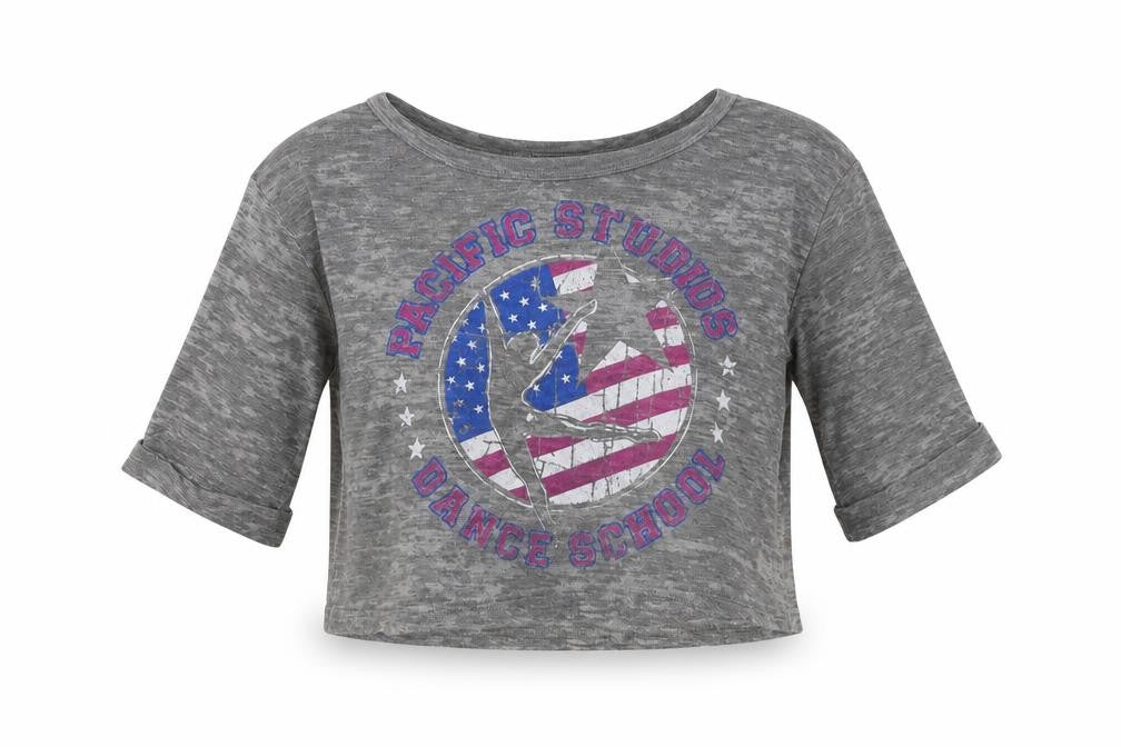 Topshop Womens Grey   Cropped T-Shirt Size 8
