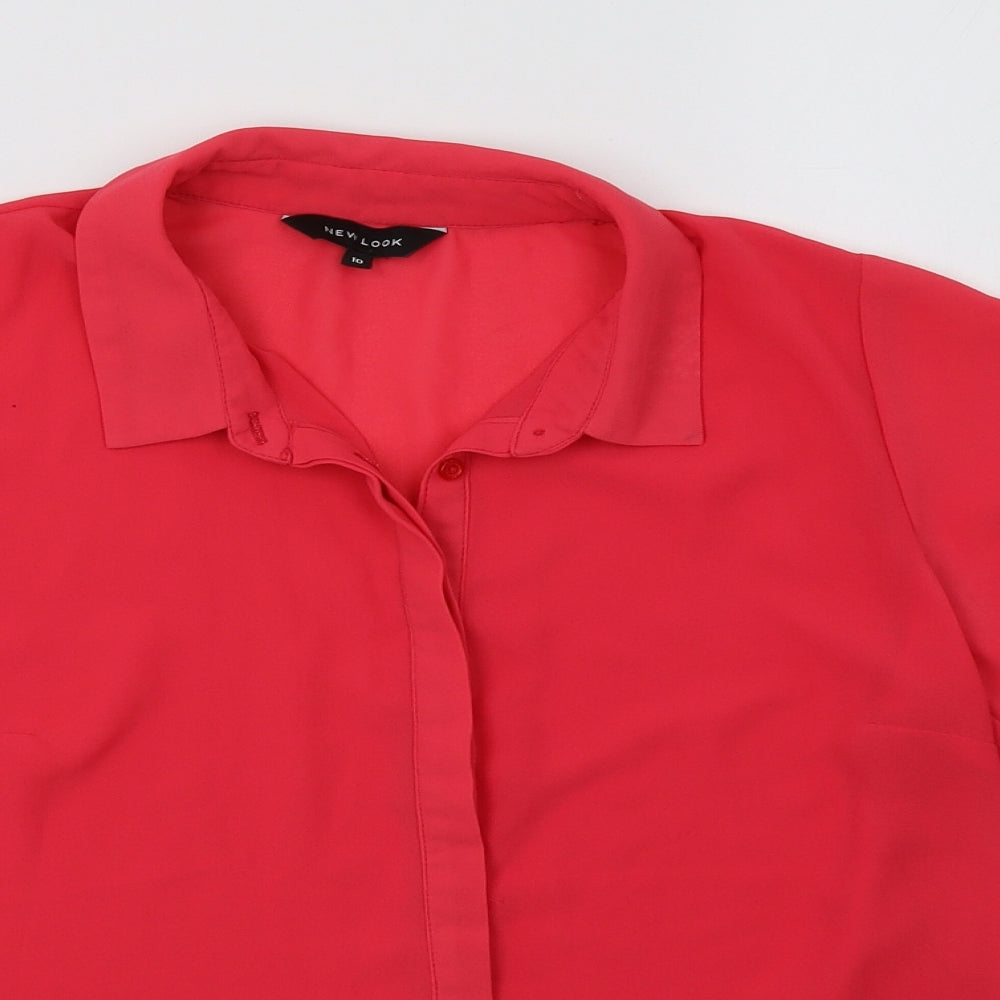 New Look Womens Pink   Basic Button-Up Size 10