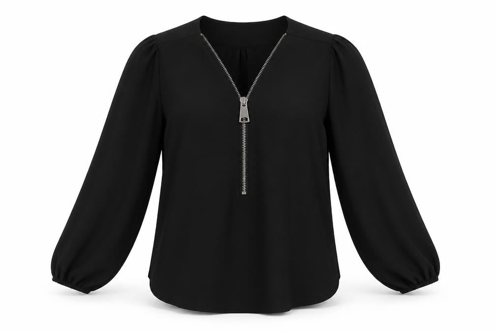 Forever Unique Womens Black   Basic Blouse Size S