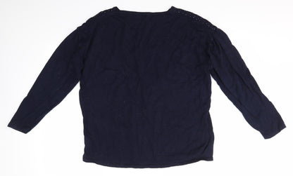 Preloved M&S Womens Blue   Pullover Jumper Size 20 - Back