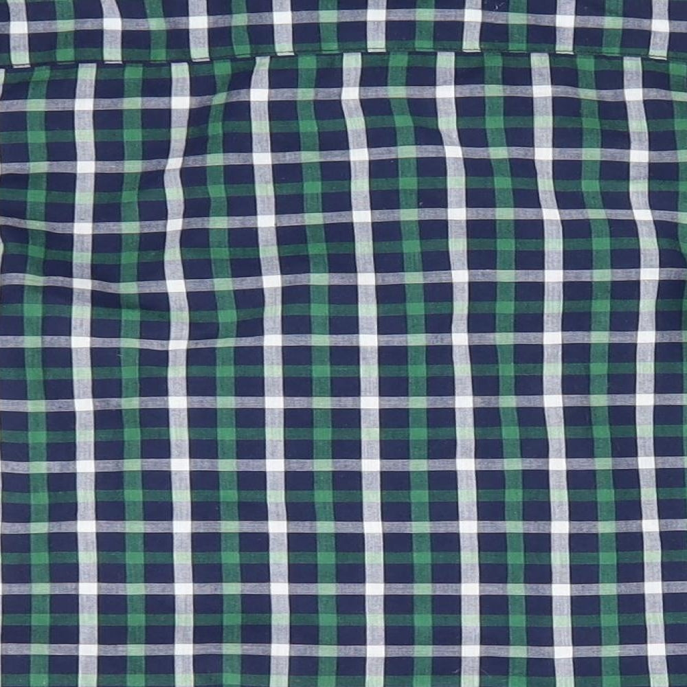 Little Kids Boys Black Check  Basic Button-Up Size 6 Years  - Blue and Green Check