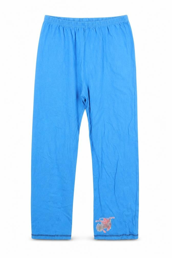 Preworn Boys Blue Solid   Pyjama Pants Size 9-10 Years  - Spiderman