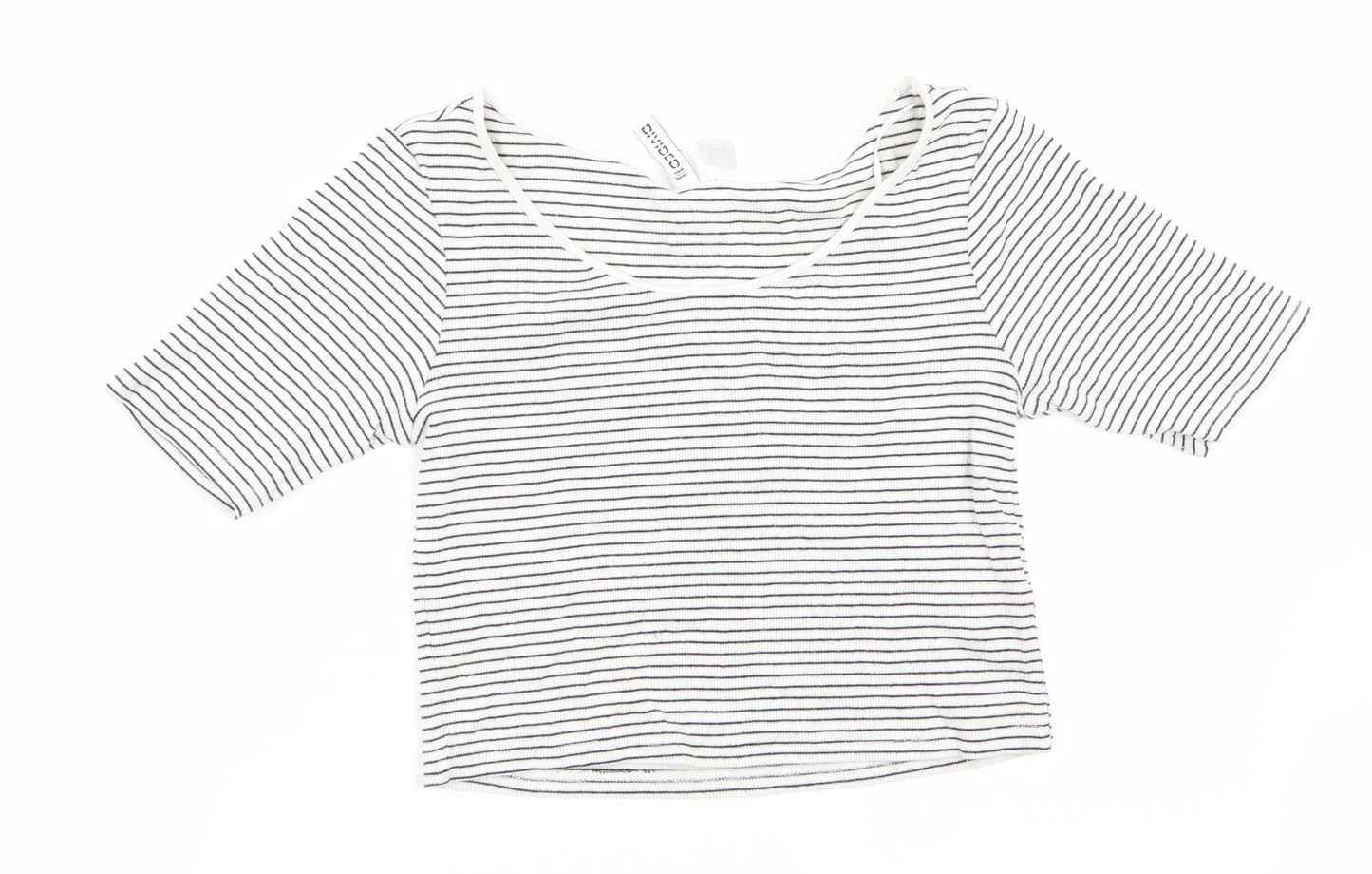 Divided Womens Black Striped  Tunic T-Shirt Size M