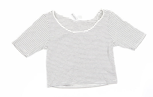 Divided Womens Black Striped  Tunic T-Shirt Size M