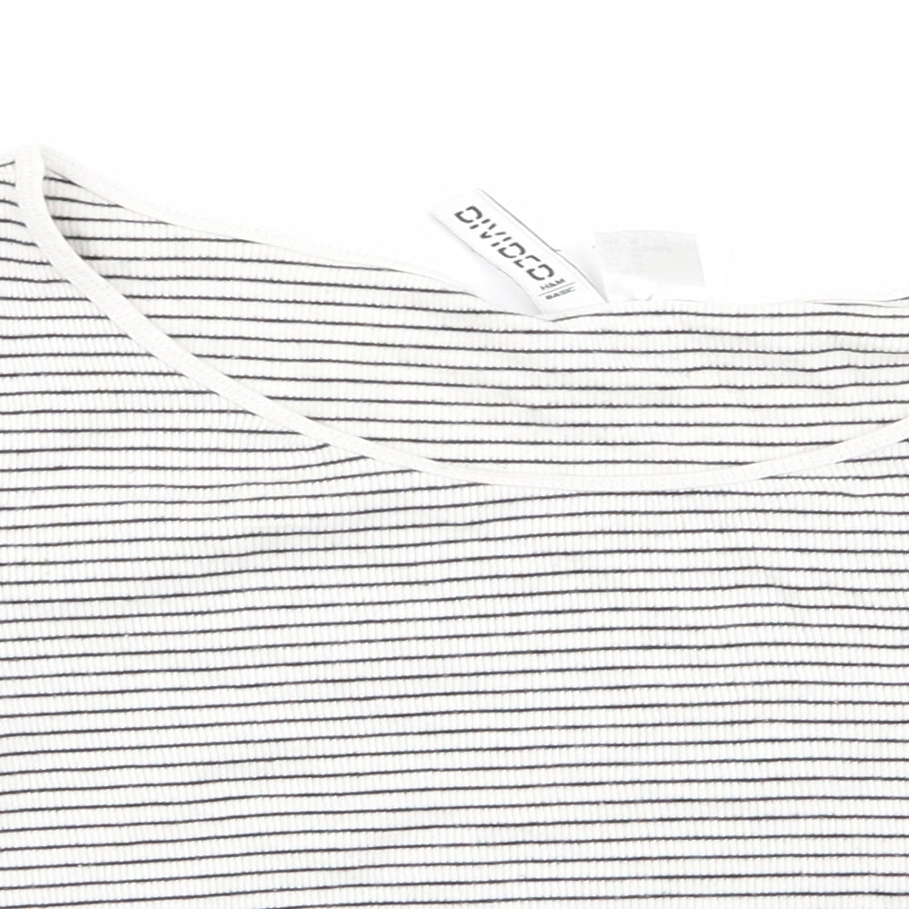 Divided Womens Black Striped  Tunic T-Shirt Size M