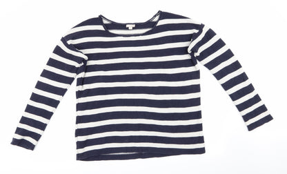 Preloved Gap Womens Blue Striped  Pullover Jumper Size L  - Blue and white stripe - Front