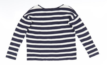 Preloved Gap Womens Blue Striped  Pullover Jumper Size L  - Blue and white stripe - Back