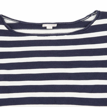 Preloved Gap Womens Blue Striped  Pullover Jumper Size L  - Blue and white stripe - Detail