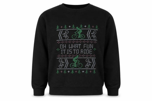 Awdis Mens Black   Pullover Sweatshirt Size S  - Christmas Bicycle