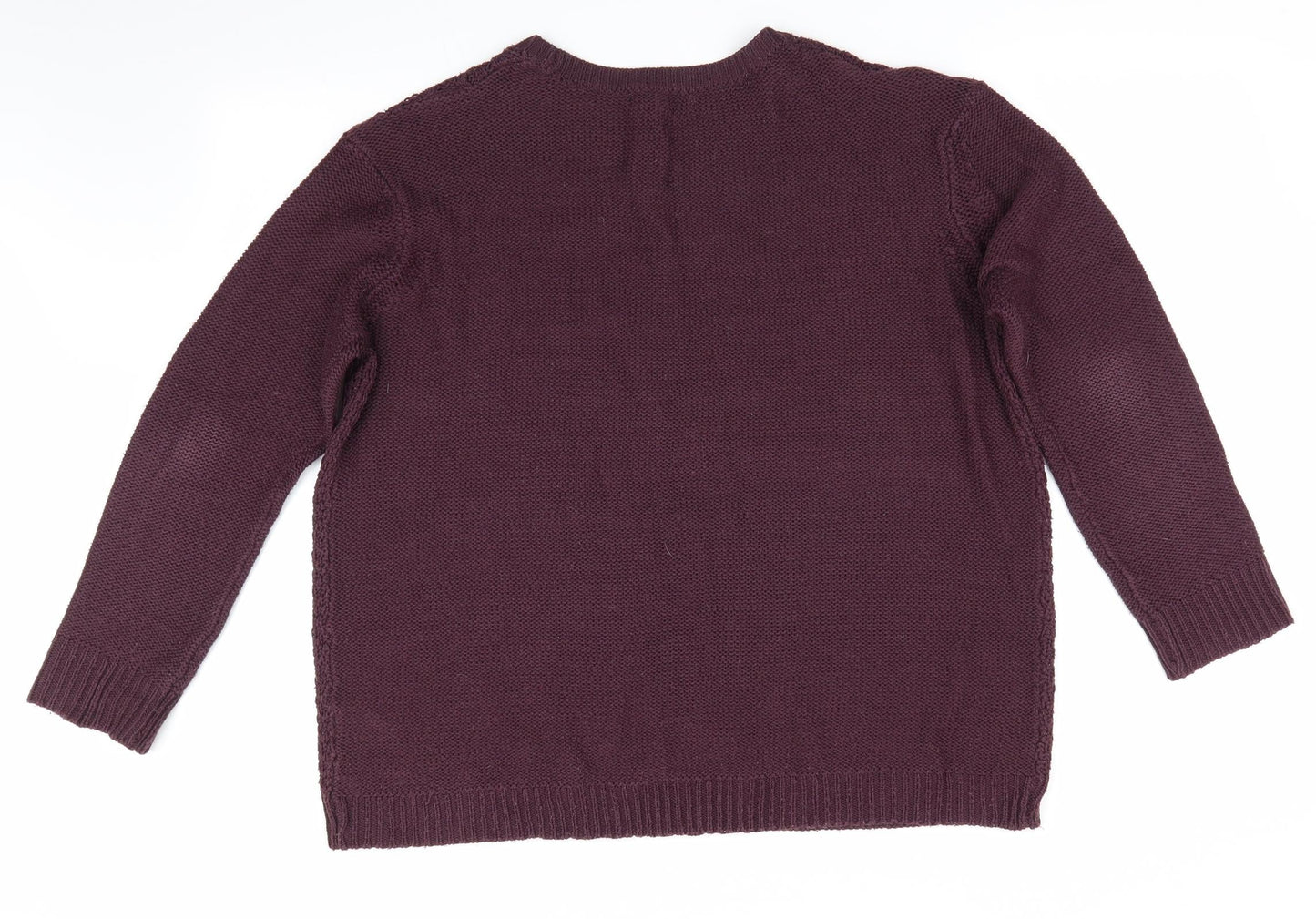 Peacocks Womens Purple   Pullover Jumper Size L  - Cable knit