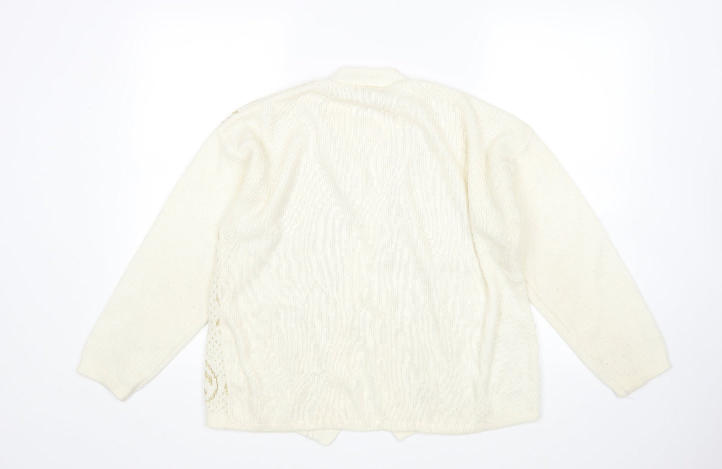 Preworn Womens Beige Floral  Cardigan Jumper Size 12
