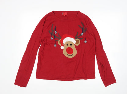 Next Womens Red   Pullover Jumper Size 8