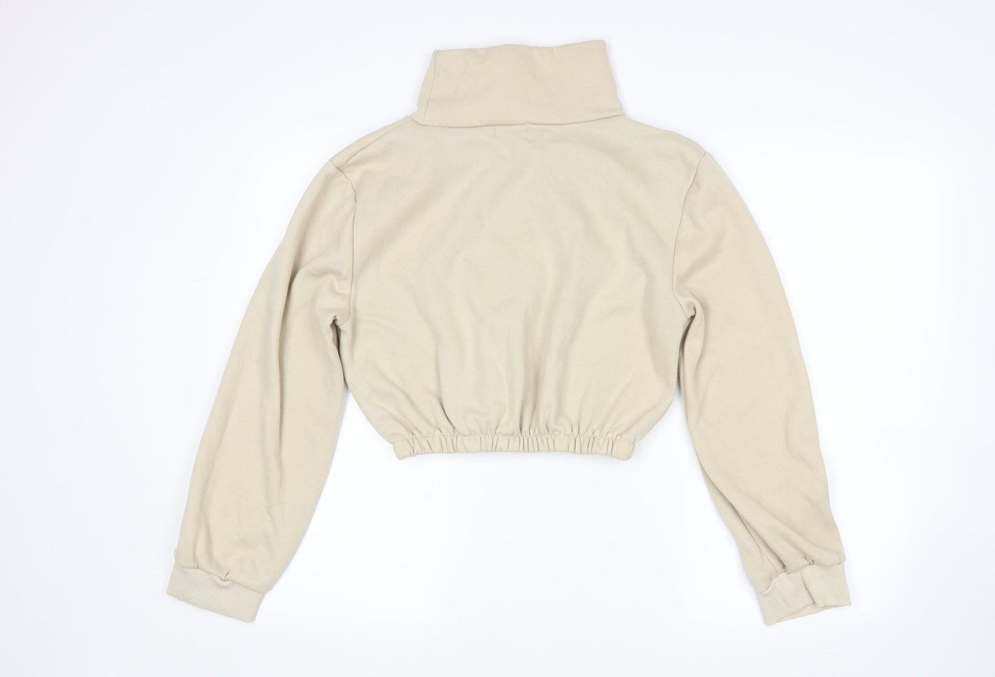 PRETTYLITTLETHING Womens Beige   Pullover Sweatshirt Size M  - Cropped