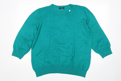 Bonmarché Womens Green Pullover Jumper Size XL