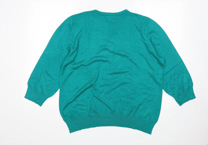 Bonmarché Womens Green Pullover Jumper Size XL