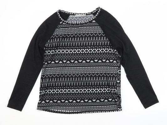 Atmosphere Womens Black Argyle/Diamond  Pullover Jumper Size 12