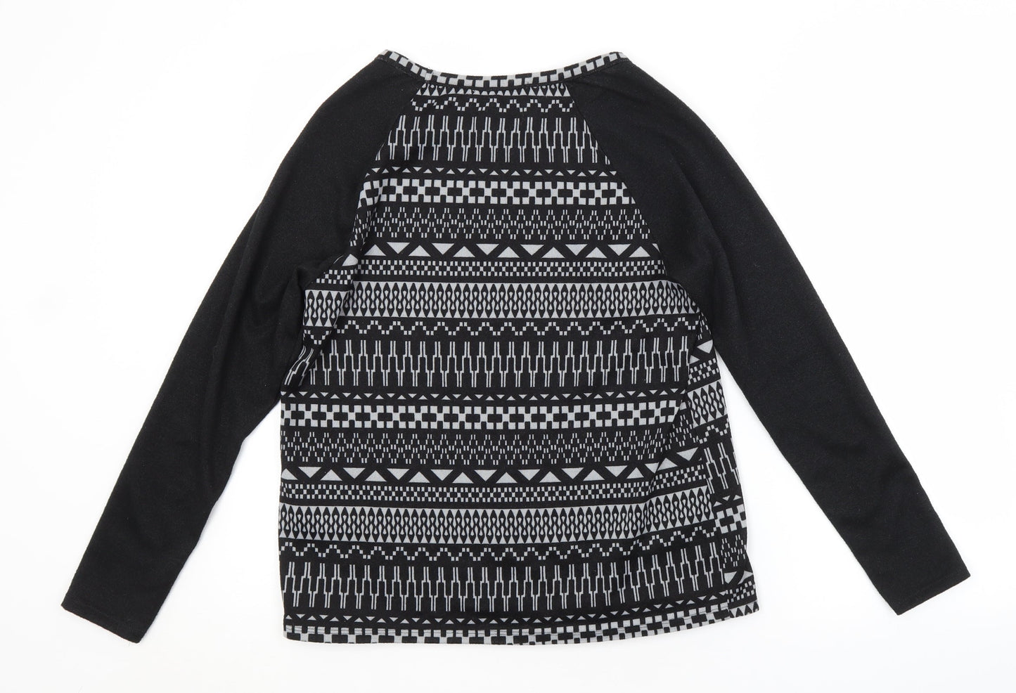 Atmosphere Womens Black Argyle/Diamond  Pullover Jumper Size 12