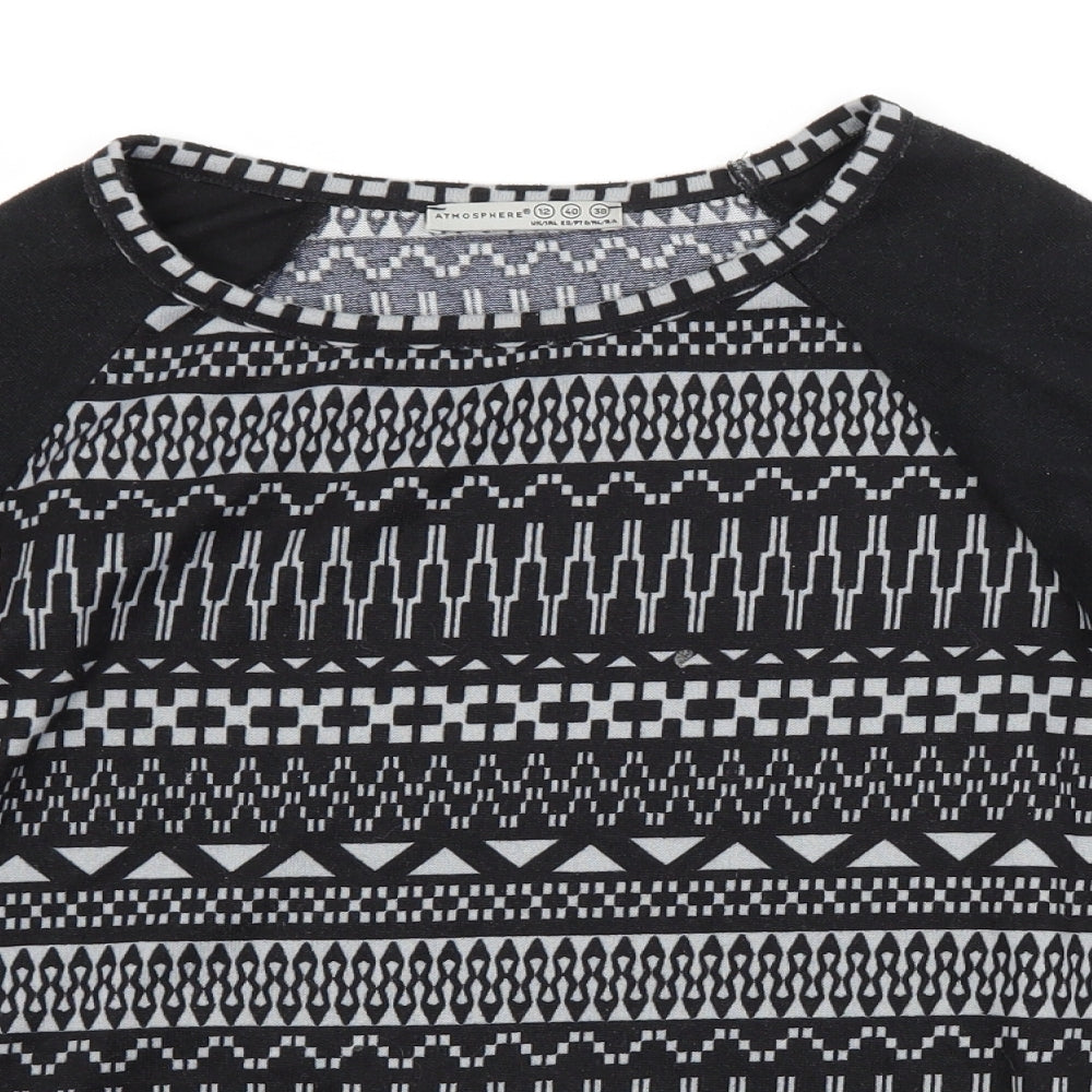 Atmosphere Womens Black Argyle/Diamond  Pullover Jumper Size 12