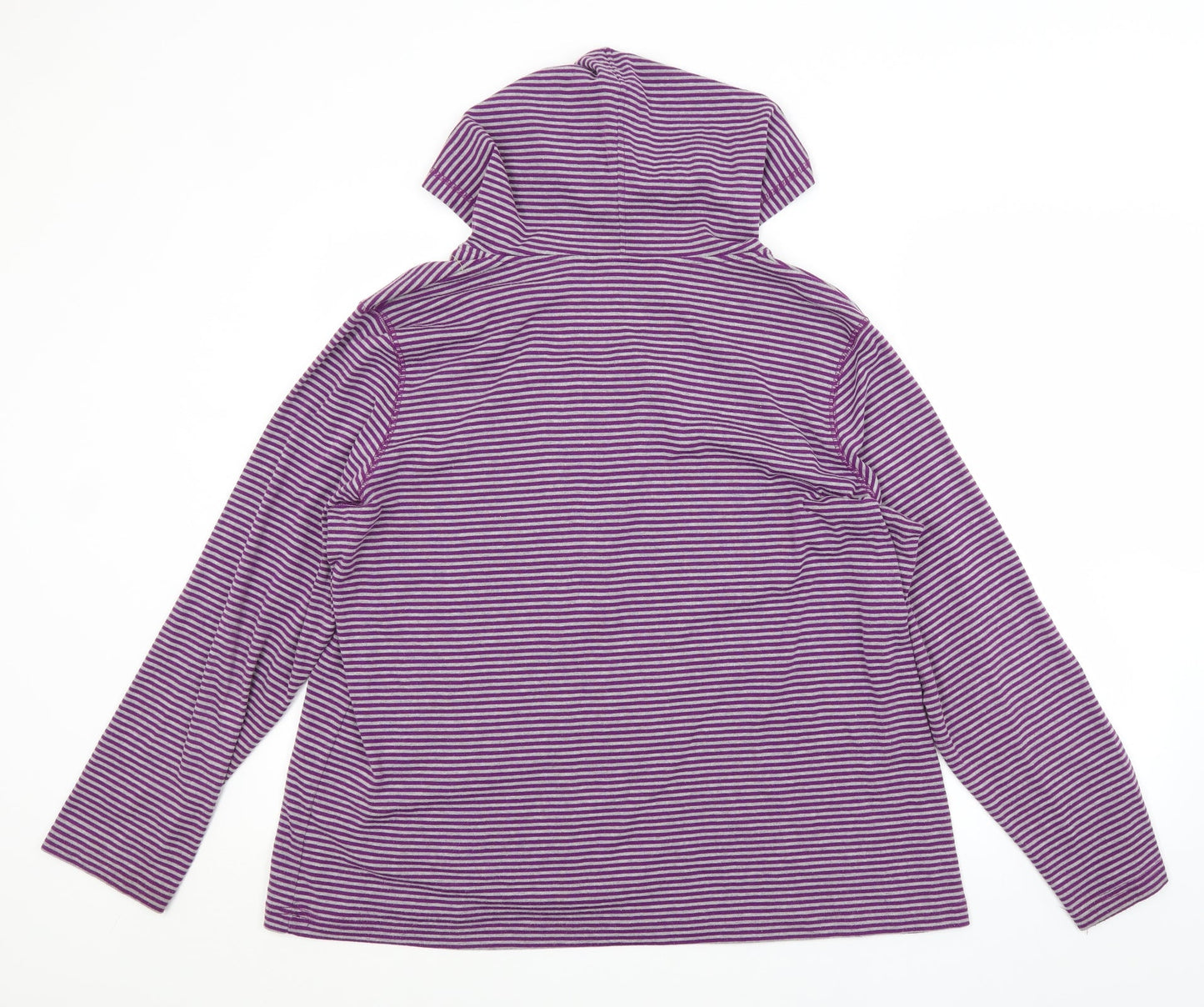 BM Womens Purple Striped  Pullover Hoodie Size XL
