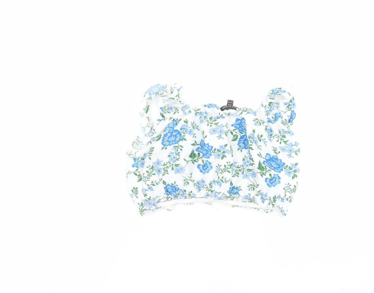 Topshop Womens White Floral  Basic Blouse Size 12