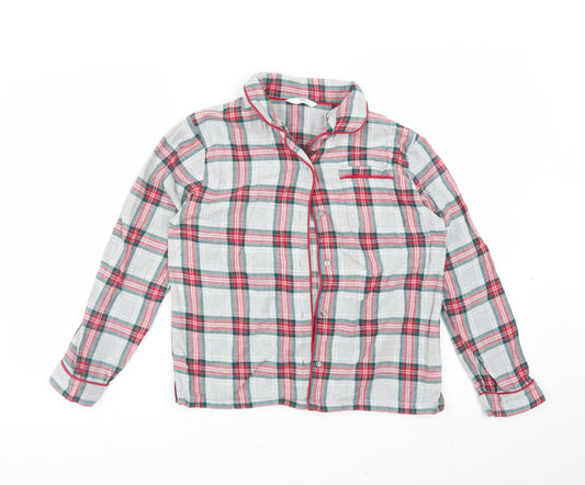 M&S Girls Multicoloured Check   Pyjama Top Size 11-12 Years