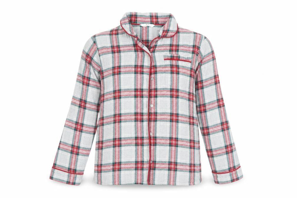 Marks & Spencer Girls Multicoloured Check   Pyjama Top Size 11-12 Years