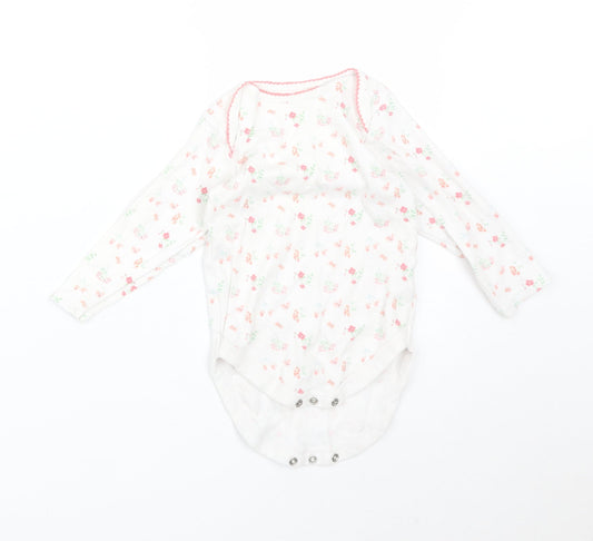 NEXT Girls White Floral  Babygrow One-Piece Size 12-18 Months