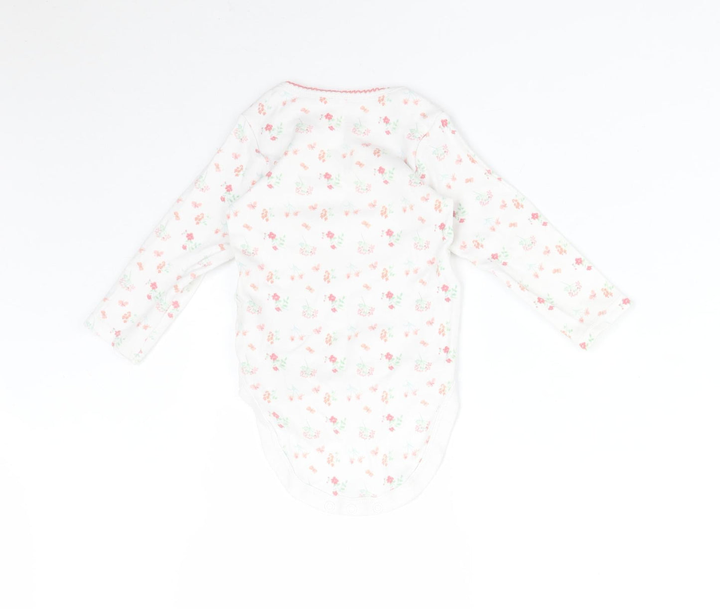 NEXT Girls White Floral  Babygrow One-Piece Size 12-18 Months